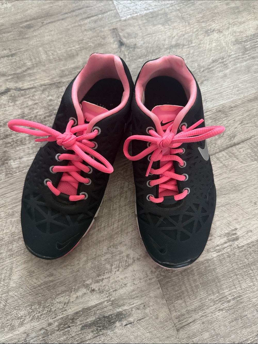 Nike Free Women's Black Athletic Sneakers with Pink Accents